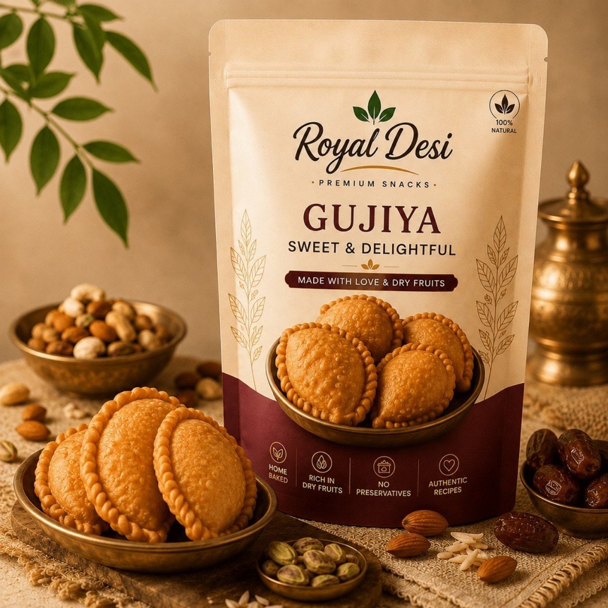 Pack of Royal Desi Gujiya — Sweet & Delightful